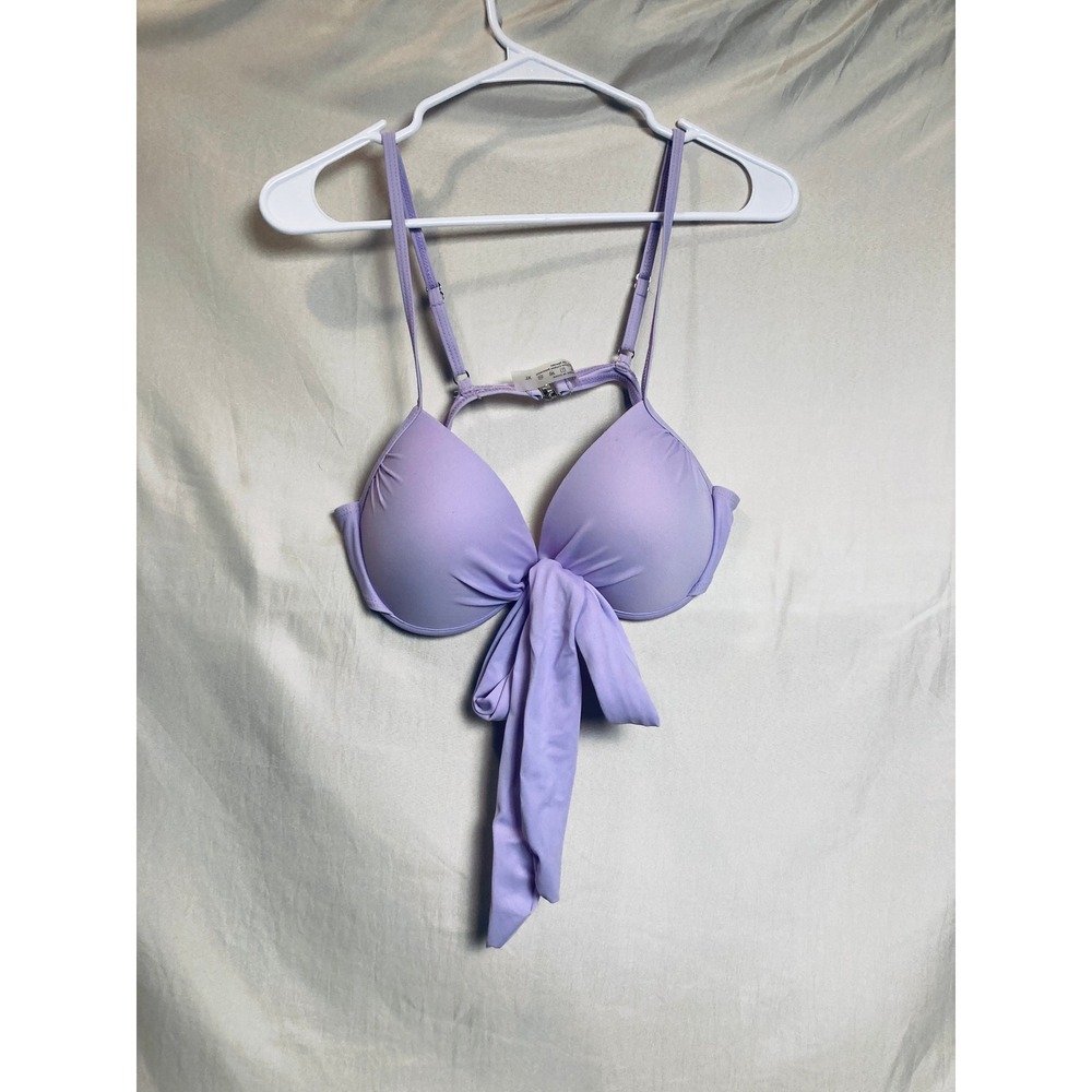 XL Light Purple Bikini Top Multi Way Tie Front Padded Underwire